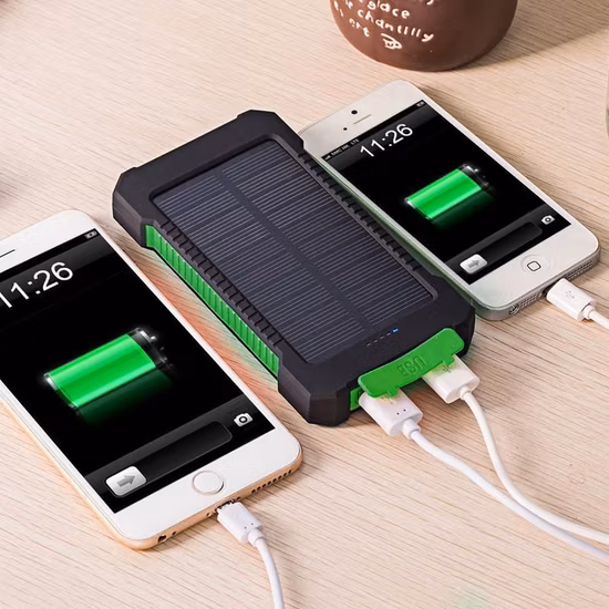Factory ODM OEM 2 USB Portable Powerbanks External Solar Power Bank 4000mAh 5000mAh 6000mAh 8000mAh
