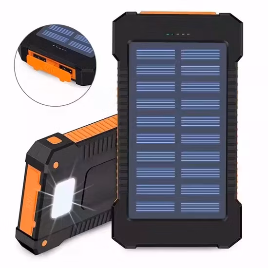 New Waterproof Solar Power Bank 8000mAh Dual USB Li-Polymer Solar Powerbank