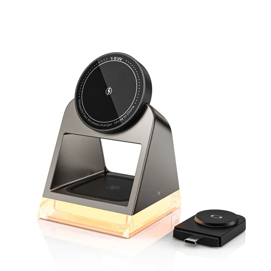 High Quality 3 in 1 15W Smart Phone 3W Earphones 2.5W Smart Watch Wireless Charger Wireless Charging Fast Charger