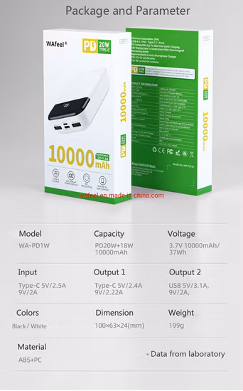 Factory Sell Amazon Best Seller Pd 10000mAh Power Bank with Display Certificate by PSE FCC CE Un38.3 MSDS RoHS 2.0