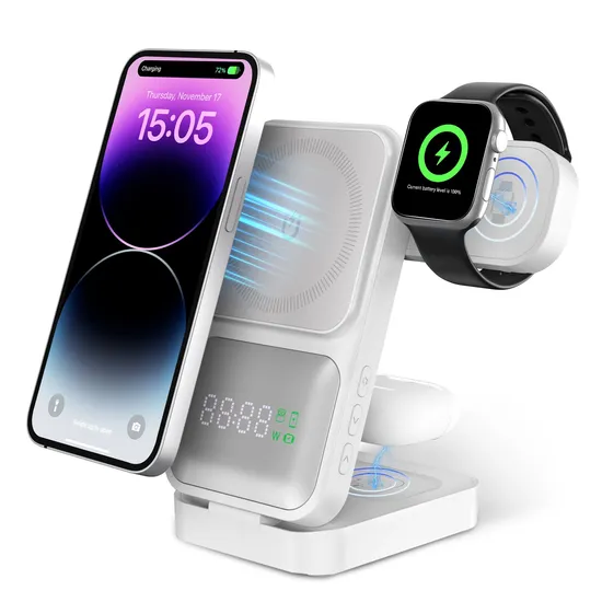 4 in 1 10W Qi Wireless Phone Watch Earphones Charger