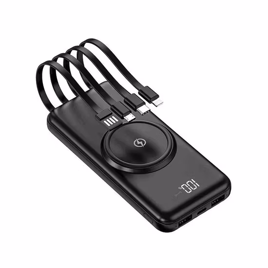 New Portable 10000mAh Power Bank, Built-in 4-Line LCD Display, Wireless Charging Mobile Power Large Capacity Power Bank Factory