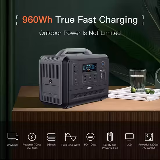 Portable Power Station 1200W Outdoor Emergency Energy Storage